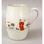AN 18TH CENTURY CHINESE FAMILLE ROSE PORCELAIN JUG, decorated to the body with scenes of figures