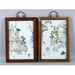 A GOOD PAIR OF CHINESE LATE 19TH CENTURY REPUBLIC PERIOD PORCELAIN EROTIC PANELS, each panel