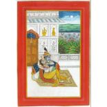 A GOOD 19TH / 20TH CENTURY INDO PERSIAN MUGHAL ART HAND PAINTED PICTURE ON PAPER, the picture