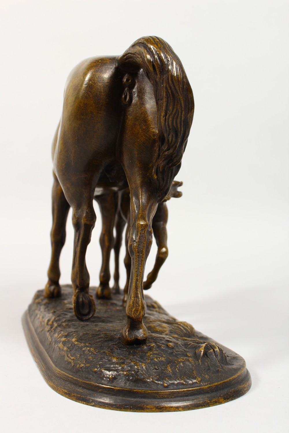 C. FRATIN (1800-1864) FRENCH A bronze mare and foal. Signed FRATIN. 10ins long x 7ins high. - Image 6 of 13