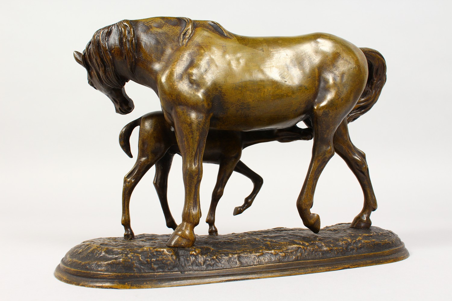 C. FRATIN (1800-1864) FRENCH A bronze mare and foal. Signed FRATIN. 10ins long x 7ins high. - Image 5 of 13