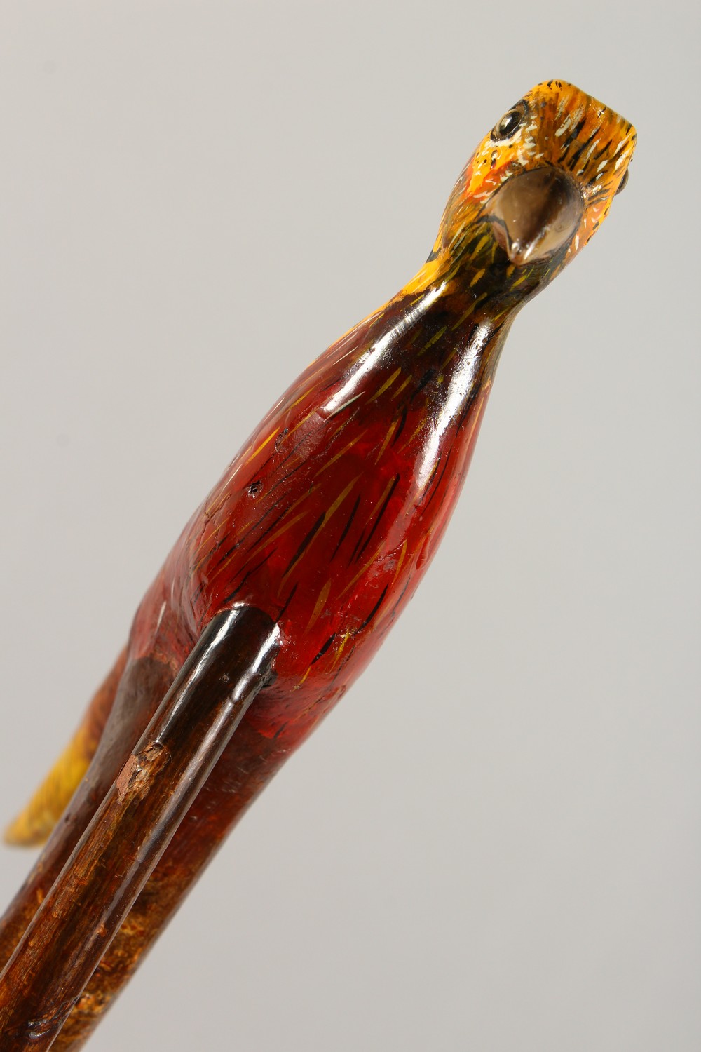 AN ENTWINED WALKING STICK, the handle carved as a pheasant. 55ins long. - Image 4 of 11
