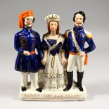 A VICTORIAN STAFFORDSHIRE ALLIANCE GROUP, depicting figures from Turkey, England and France. 9.