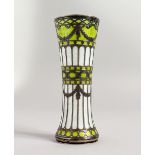 A SUPERB .900 SILVER AND ENAMEL BEAKER VASE. 4.75ins high.