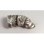 A NOVELTY SILVER SPOIRTING DOG VESTA CASE.