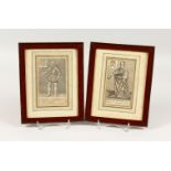 A PAIR OF 17TH CENTURY ENGRAVINGS, CARDINAL DU PLESSIS and DUC DE GUISE. 5ins x 3ins.