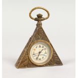 A MASONIC BRASS POCKET WATCH.