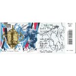 RUGBY WORLD CUP 2015, a semi-final ticket signed by the England team.