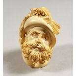 A VERY GOOD MEERSCHAUM PIPE, the bowl modelled as a bearded gentleman, in a fitted case.