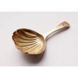 A GEORGE III SHELL BOWL CADDY SPOON. London 1792. Maker: TN.