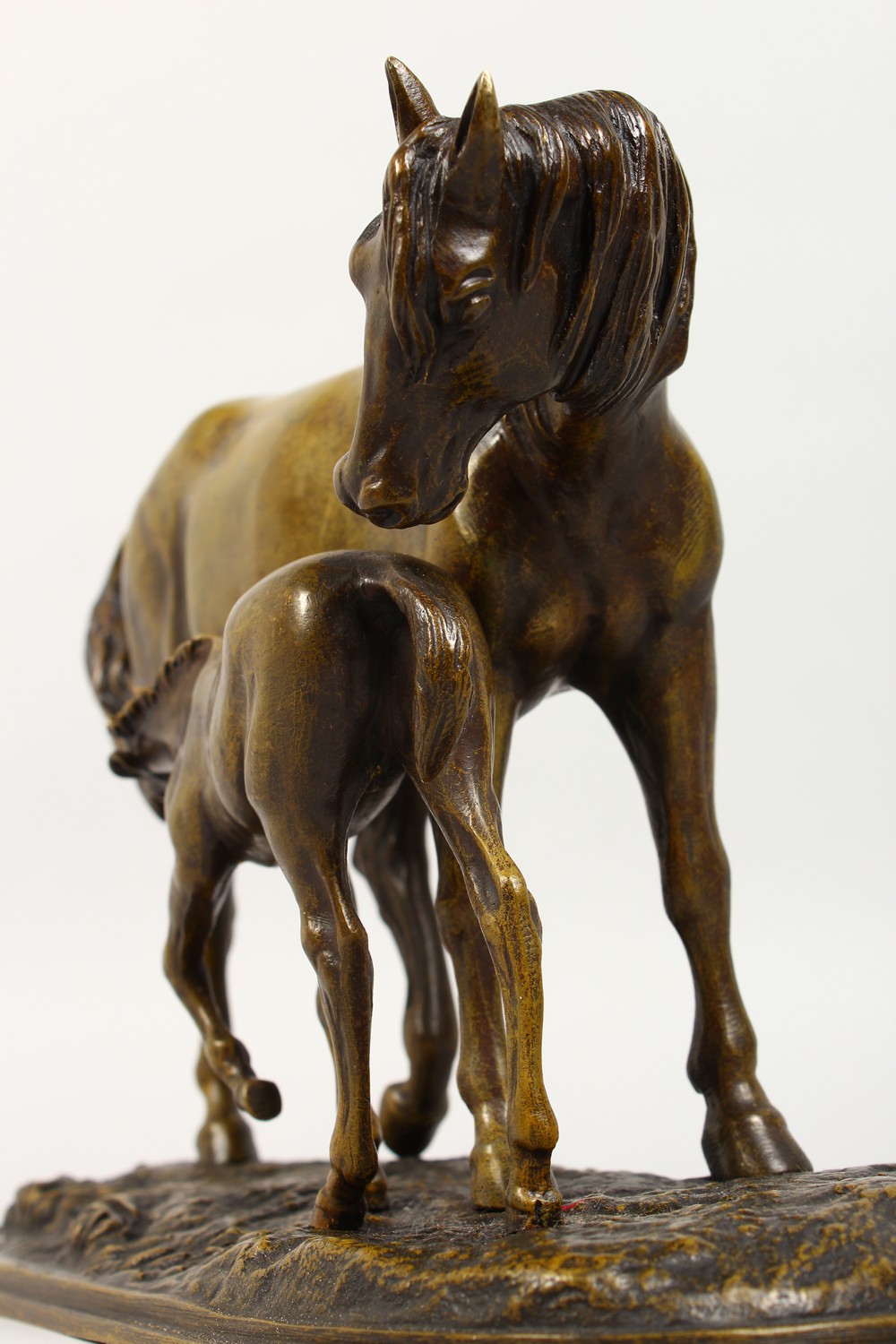 C. FRATIN (1800-1864) FRENCH A bronze mare and foal. Signed FRATIN. 10ins long x 7ins high. - Image 4 of 13