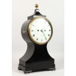 A REGENCY MAHOGANY BALLOON MANTLE CLOCK by JOHN GRANT, Fleet Street, London, with 7ins white