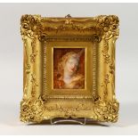 AFTER GUIDO RENI, A PORTRAIT MINIATURE OF A YOUNG LADY, in a decorative gilt frame. Frame 10ins x
