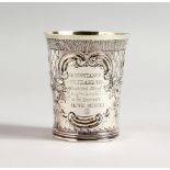 A GEORGE III BEAKER, with later engraving, dated MDCCCLVII. (1857) "Constance Elizabeth baptised Aug