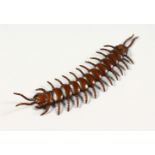 A JAPANESE BRONZE ARTICULATED MODEL OF A CENTIPEDE. 6ins long.