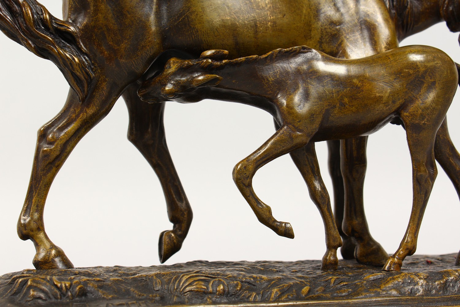 C. FRATIN (1800-1864) FRENCH A bronze mare and foal. Signed FRATIN. 10ins long x 7ins high. - Image 3 of 13