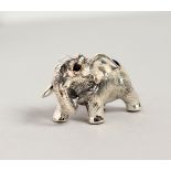 A NOVELTY SILVER ELEPHANT PIN CUSHION.