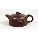 A YIXING STYLE TEAPOT. 6ins wide.
