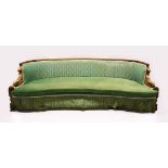A GOOD REGENCY AND LATER LARGE ROSEWOOD FRAMED SOFA. with a curving back, reeded edge, anthemion
