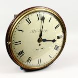 A GOOD 19TH CENTURY MAHOGANY CASED WALL CLOCK by JAMES G. BISHOP, LONDON, with a fusee movement,