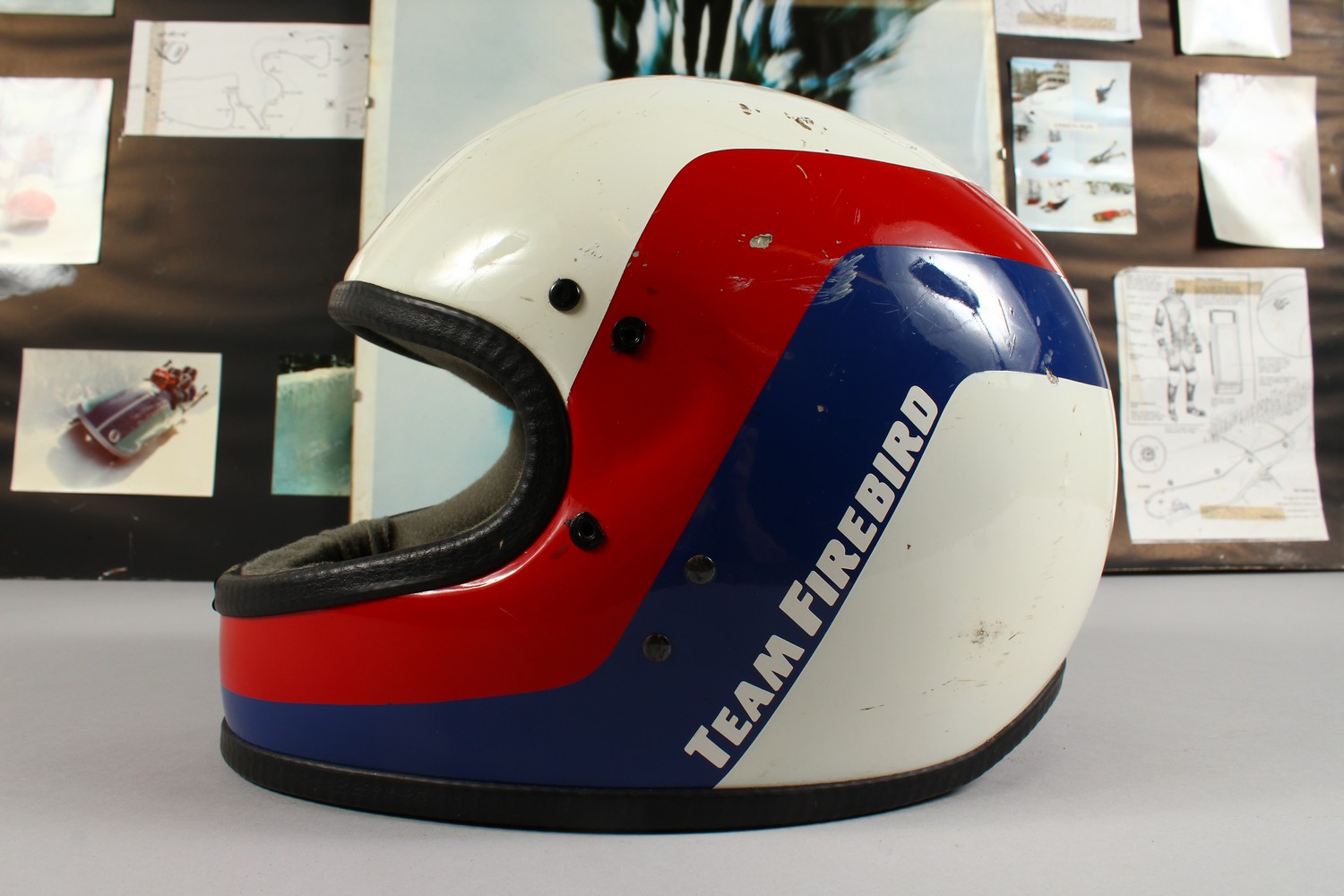 A CENTURION "TEAM FIREBIRD" CRASH HELMET, as used on the Cresta Run at St Moritz; together with - Image 5 of 15