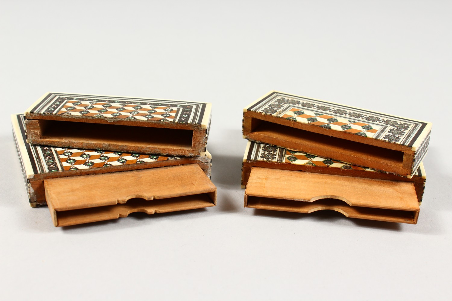 TWO EASTERN INLAID SANDALWOOD CARD CASES. 4ins x 3ins. - Image 3 of 3