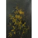 E... Armstrong (19th Century) Australian. A Study of Blossom, Oil on Canvas, Inscribed on the