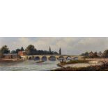 Attributed to Arthur Gilbert (1819-1895) British. A River Scene, with Windsor Bridge in the