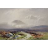 Charles Edward Brittan (1870-1949) British. "Moorland Scene", Watercolour, Signed, and Inscribed