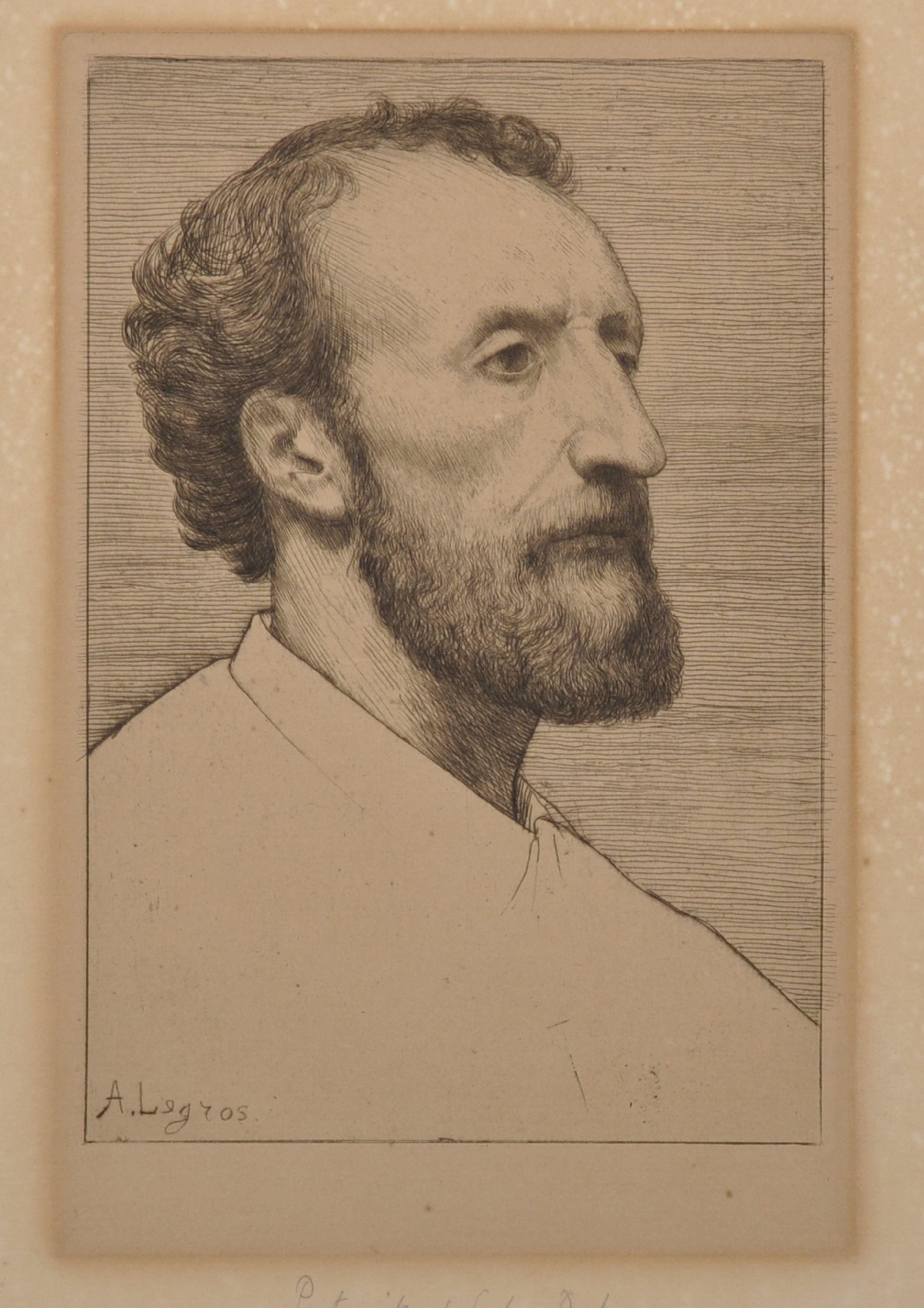 Alphonse Legros (1837-1911) French. Portrait of Jules Dalou, Etching, Inscribed, Unframed, 8.75" x