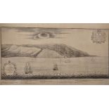 After Johannes van Keulen (1654-1715) Dutch. "Algiers", Engraving, Unframed, 11.5" x 24".