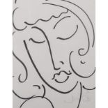 Kanwaldeep Singh Kang 'Nicks' (1964-2007) British. Head of a Lady, Ink, Signed 'Nicks' and Dated '98