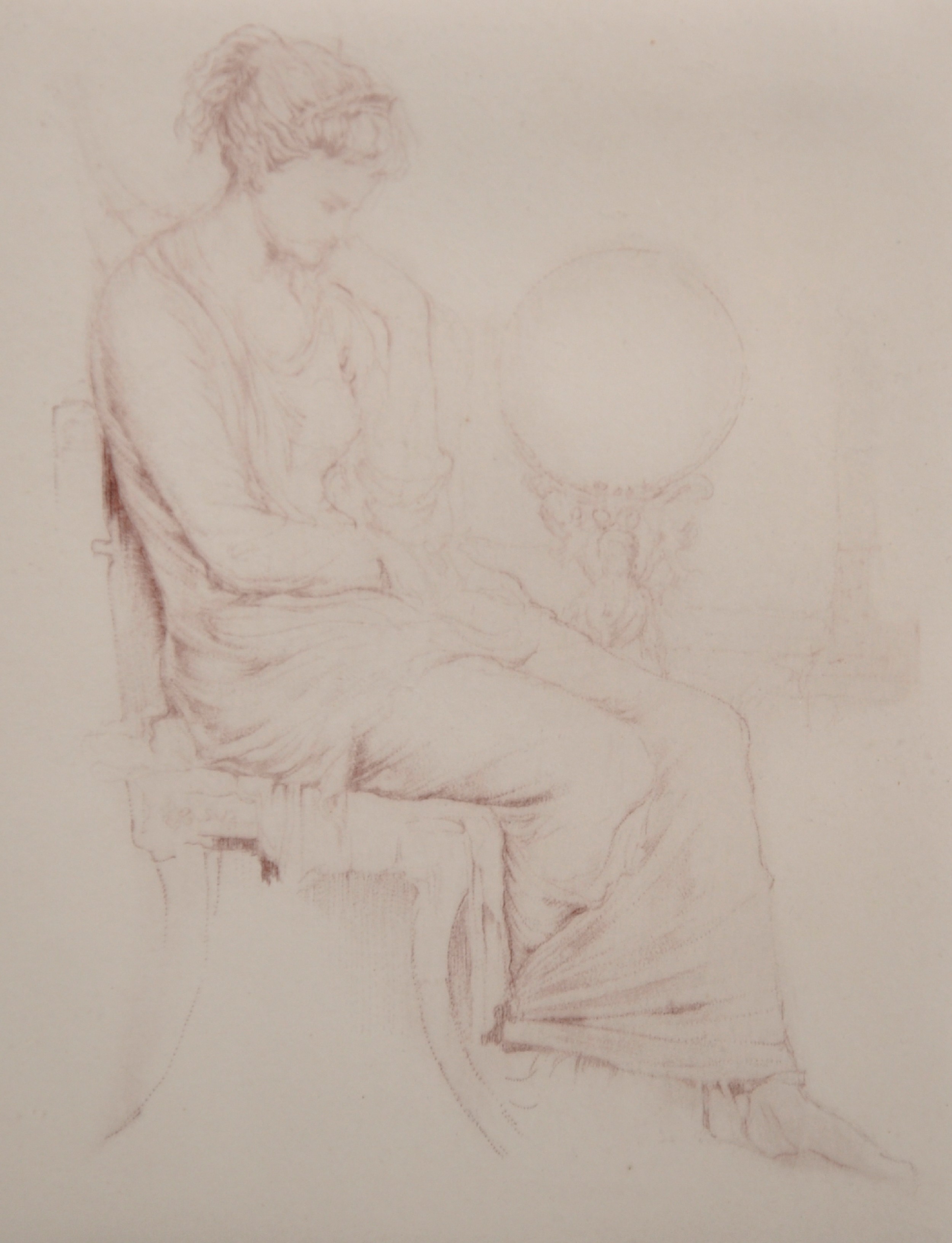 Laforte (20th Century) European. Study of a Seated Maiden, Etching, Indistinctly Signed and Numbered