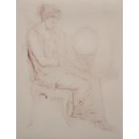 Laforte (20th Century) European. Study of a Seated Maiden, Etching, Indistinctly Signed and Numbered