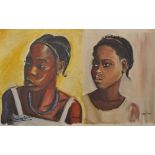 Jacques de Saint-Seine (1897-1972) French. "Ouse and Saliou", a Portrait of Two African Women, Oil