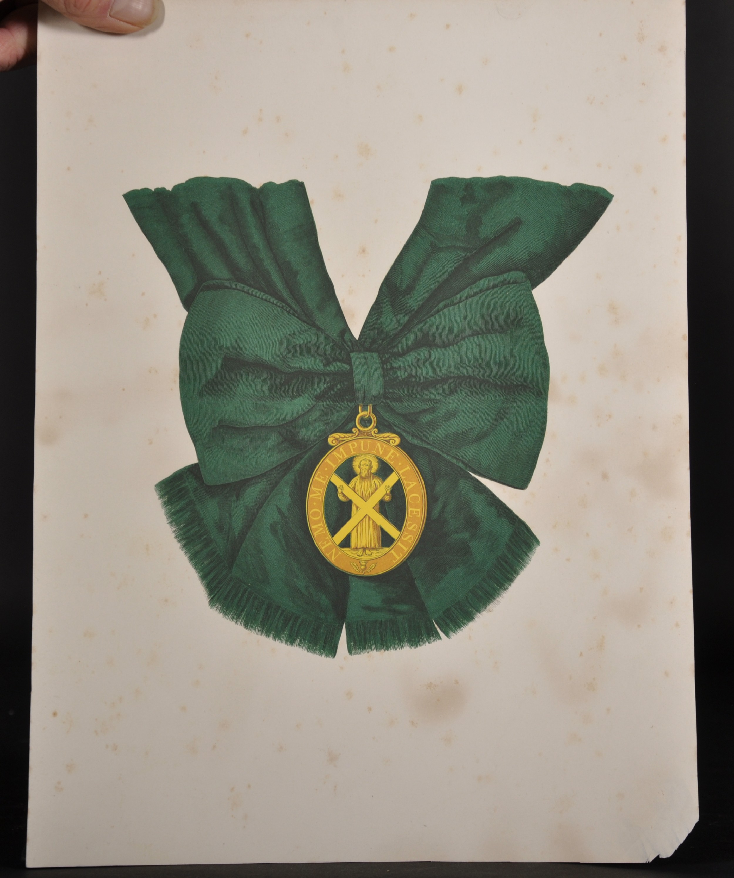 20th Century English School. "Badge & Ribboned - Order of the Thistle", Print, Inscribed on the - Image 2 of 4