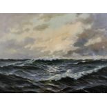 20th Century Continental School. A Study of Choppy Waters, Oil on Canvas, Indistinctly Signed, 24" x