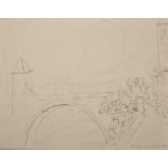 Early 19th Century Swiss School. "St Maurice", Study of a Bridge, Ink and Pencil, Inscribed and