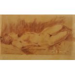 Earl (20th Century) British. A Reclining Female Nude, Charcoal, Signed, 11.25" x 18.75".