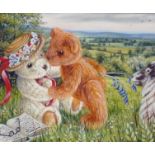 Christopher Whitford (20th Century) British. Teddy Bears in Sporting Outfits, Watercolour, Signed,