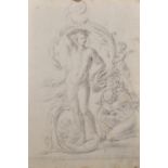 18th Century Italian School. A Standing Figure, Pencil, Unframed, 15" x 10".