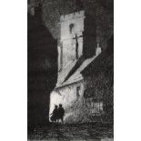 Leslie Moffat Ward (1888-1978) British. "Wareham Church, Night", Lithograph, Signed, Numbered '