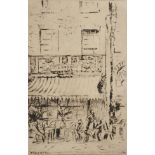 Henry Rayner (1902-1957) British. "Cheyne Walk", Etching, Inscribed with Title and 'Artist's Proof',