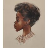 Marjorie Sinclair (20th Century) British. Head of an African Lady, Watercolour and Pencil, Inscribed