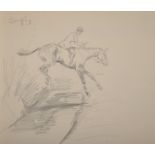 Attributed to Charles Johnson Payne 'Snaffles' (1884-1967) British. Study of a Huntswoman Jumping