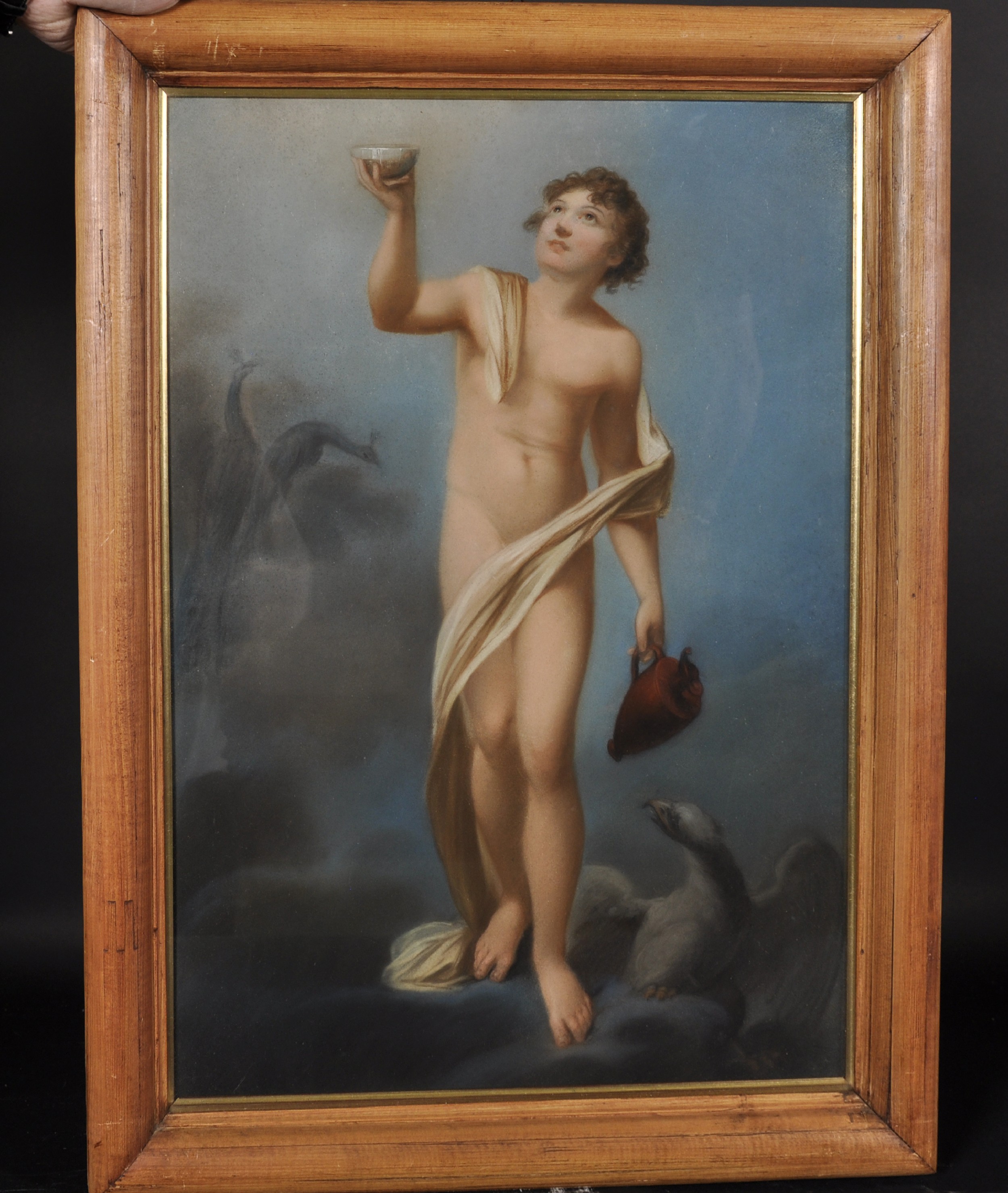 19th Century French School. Study of a Boy holding up a Cup, Pastel, 24.5" x 17.5", and the - Image 3 of 5