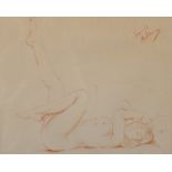 Fortunino 'Franco' Matania (1922-2006) Italian/British. A Reclining Nude, Crayon, Signed, 12" x 14.