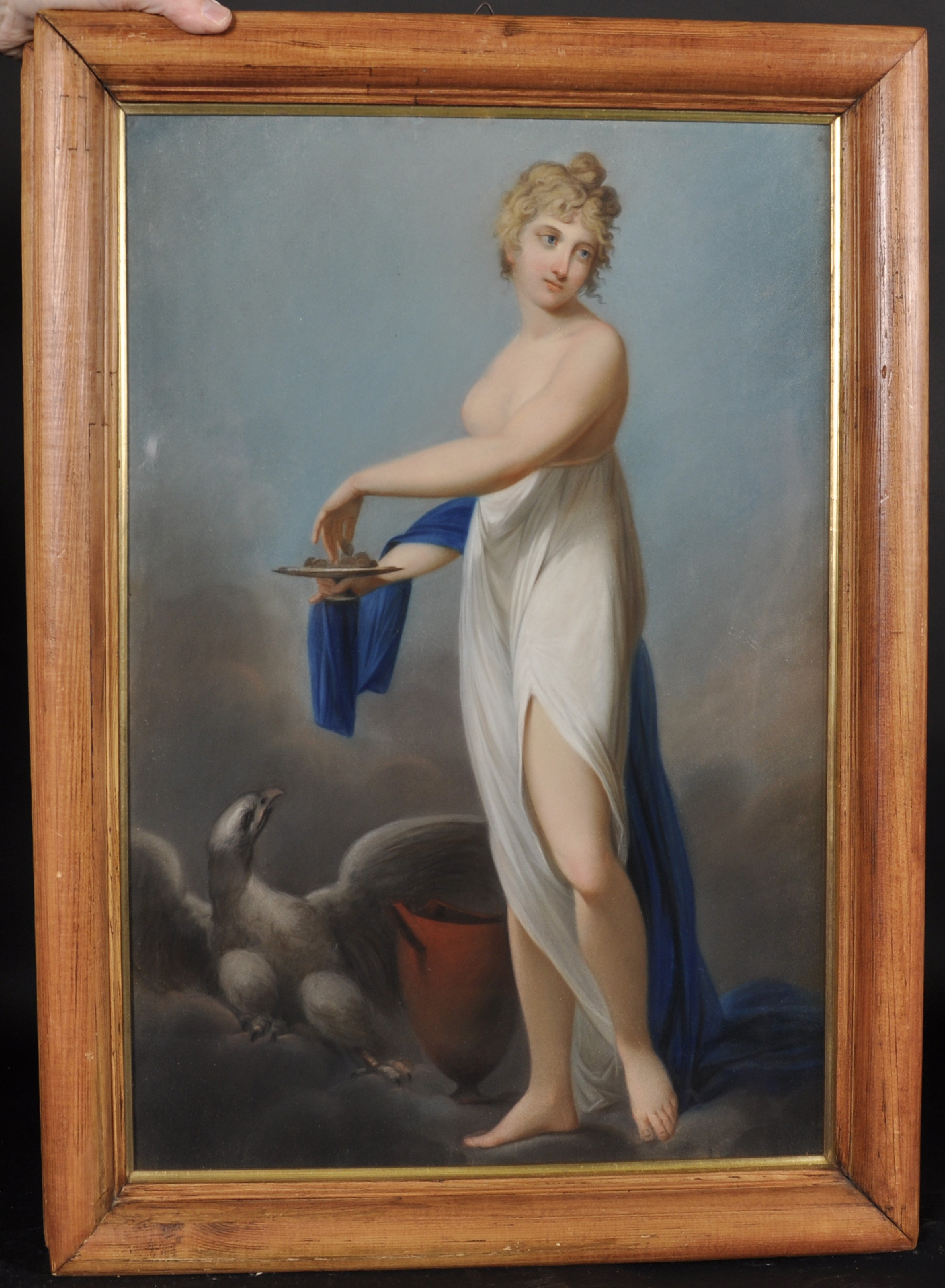 19th Century French School. Study of a Boy holding up a Cup, Pastel, 24.5" x 17.5", and the - Image 4 of 5