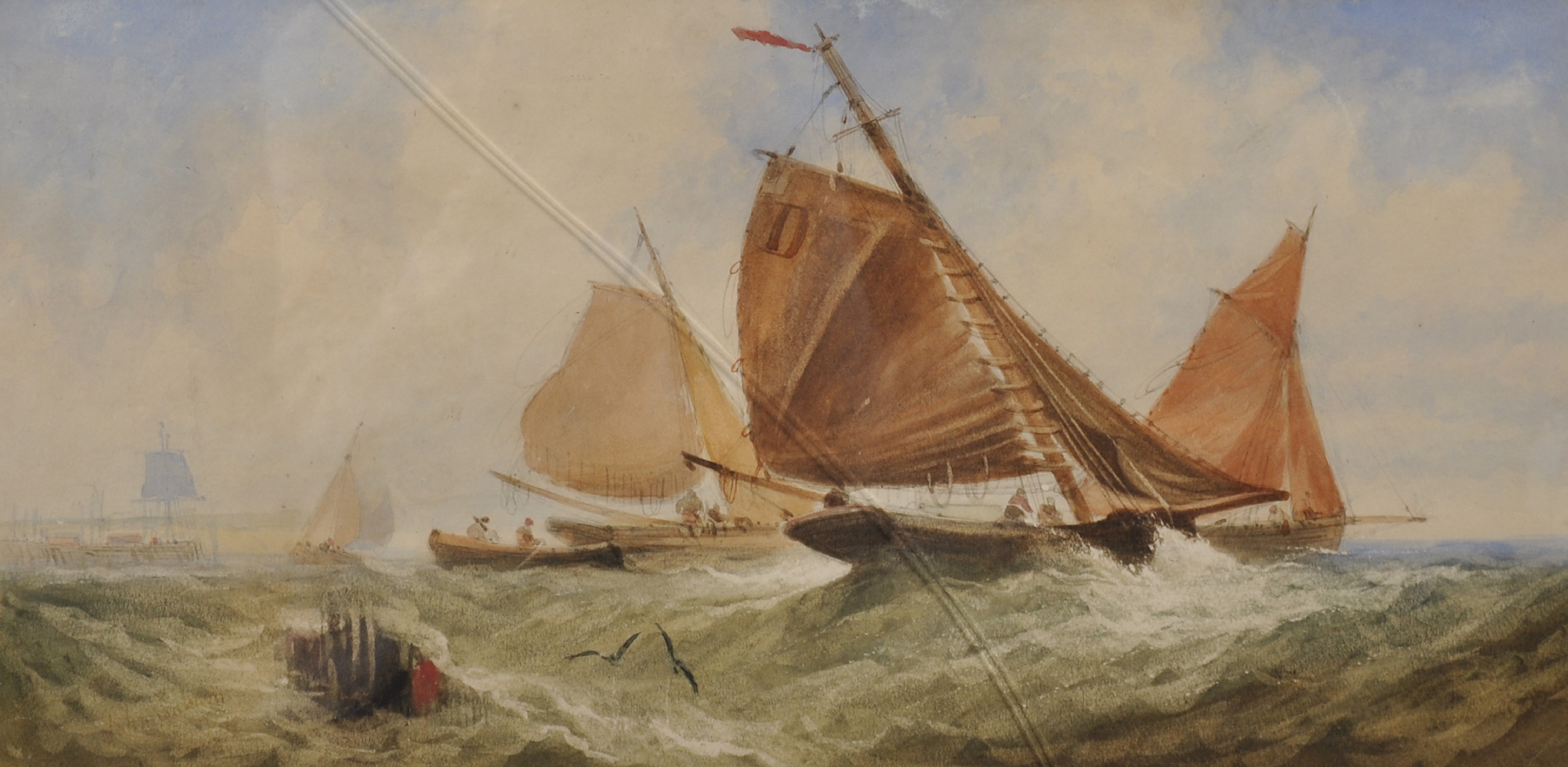 Attributed to John Francis Salmon (1808-1886) British. Sailing Boats in ...