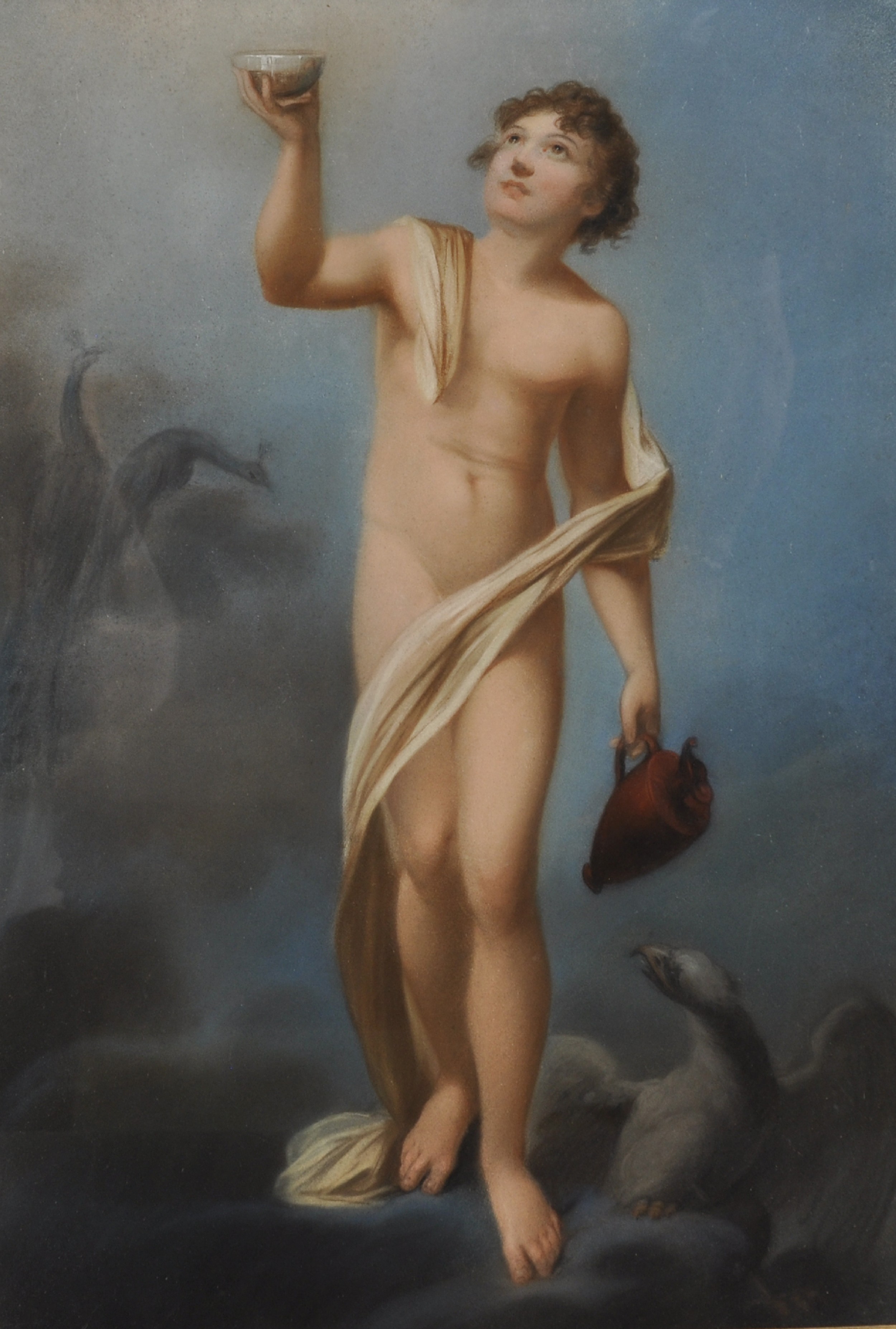 19th Century French School. Study of a Boy holding up a Cup, Pastel, 24.5" x 17.5", and the